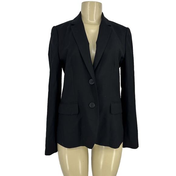 J. Crew Size 4 Women Super 120s Blazer 100% Wool Jacket Black Lined 38-2 - Picture 1 of 8